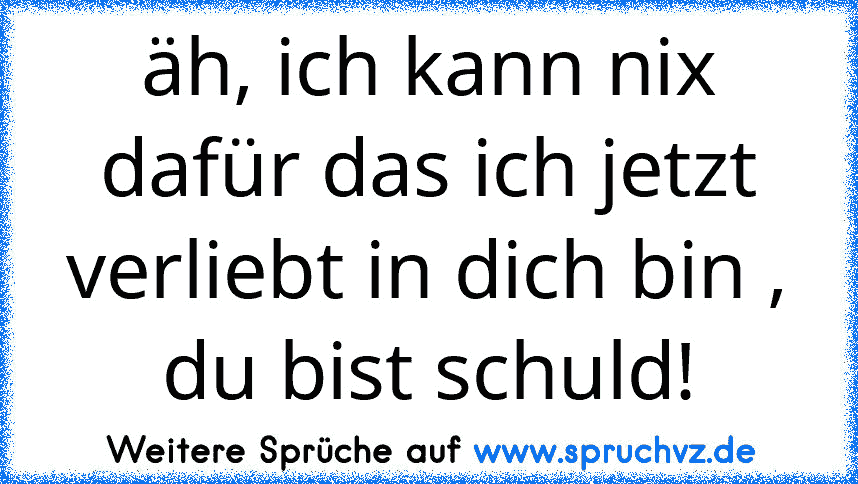 äh, ich kann nix dafür das ich jetzt verliebt in dich bin , du bist schuld!