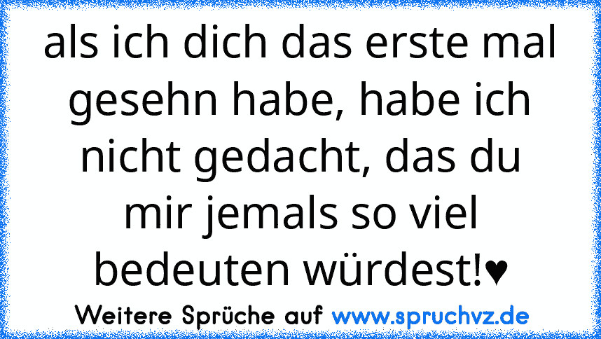 als ich dich das erste mal gesehn habe, habe ich nicht gedacht, das du mir jemals so viel bedeuten würdest!♥