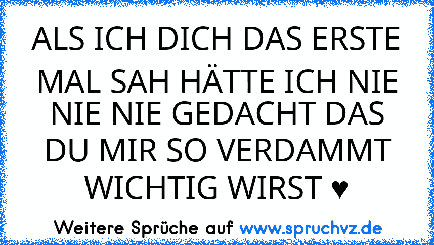 ALS ICH DICH DAS ERSTE MAL SAH HÄTTE ICH NIE NIE NIE GEDACHT DAS DU MIR SO VERDAMMT WICHTIG WIRST ♥