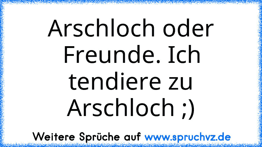 Arschloch oder Freunde. Ich tendiere zu Arschloch ;)