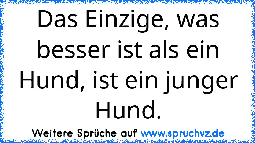 Das Einzige, was besser ist als ein Hund, ist ein junger Hund.