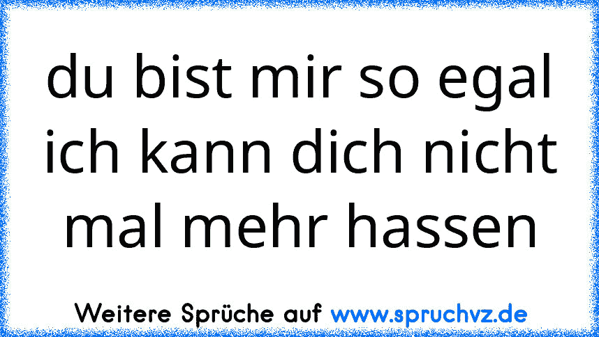 du bist mir so egal ich kann dich nicht mal mehr hassen