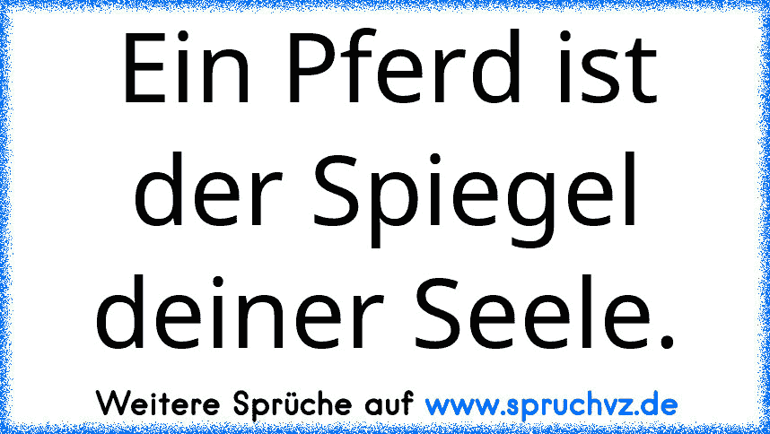 Ein Pferd ist der Spiegel deiner Seele.