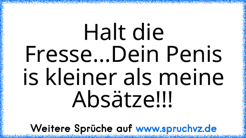 Halt die Fresse...Dein Penis is kleiner als meine Absätze!!!