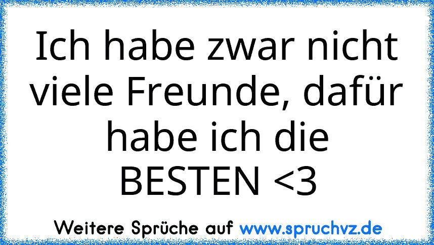 Ich habe zwar nicht viele Freunde, dafür habe ich die BESTEN 