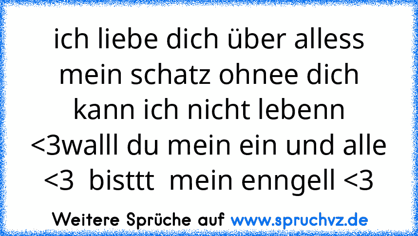 ich liebe dich über alless mein schatz ohnee dich kann ich nicht lebenn 