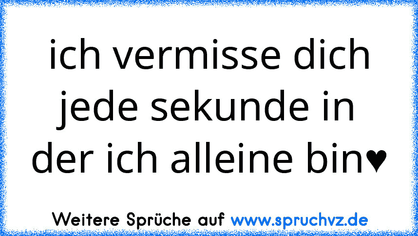 ich vermisse dich jede sekunde in der ich alleine bin♥