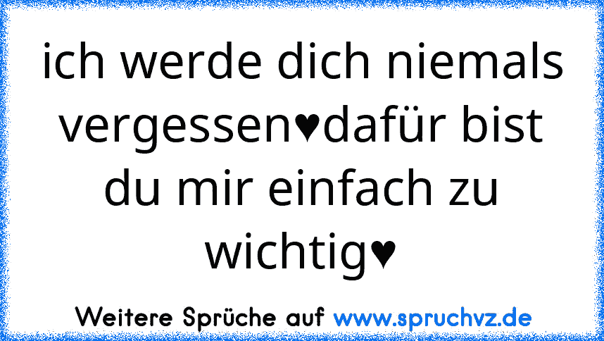 ich werde dich niemals vergessen♥dafür bist du mir einfach zu wichtig♥