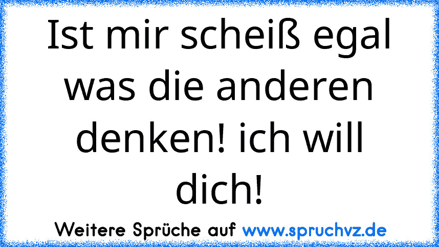 Ist mir scheiß egal was die anderen denken! ich will dich!