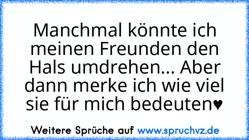 Manchmal könnte ich meinen Freunden den Hals umdrehen... Aber dann merke ich wie viel sie für mich bedeuten♥