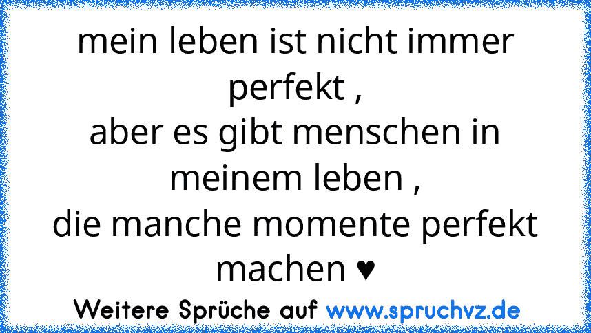 mein leben ist nicht immer perfekt ,
aber es gibt menschen in meinem leben ,
die manche momente perfekt machen ♥