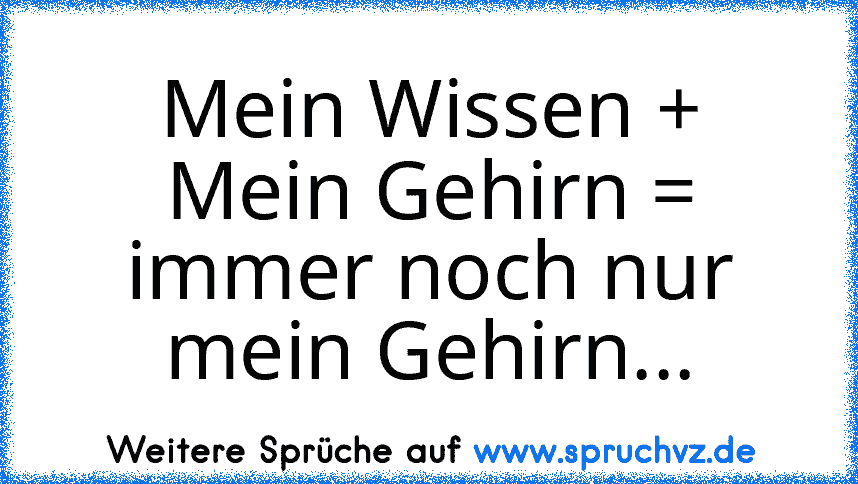 Mein Wissen + Mein Gehirn = immer noch nur mein Gehirn...