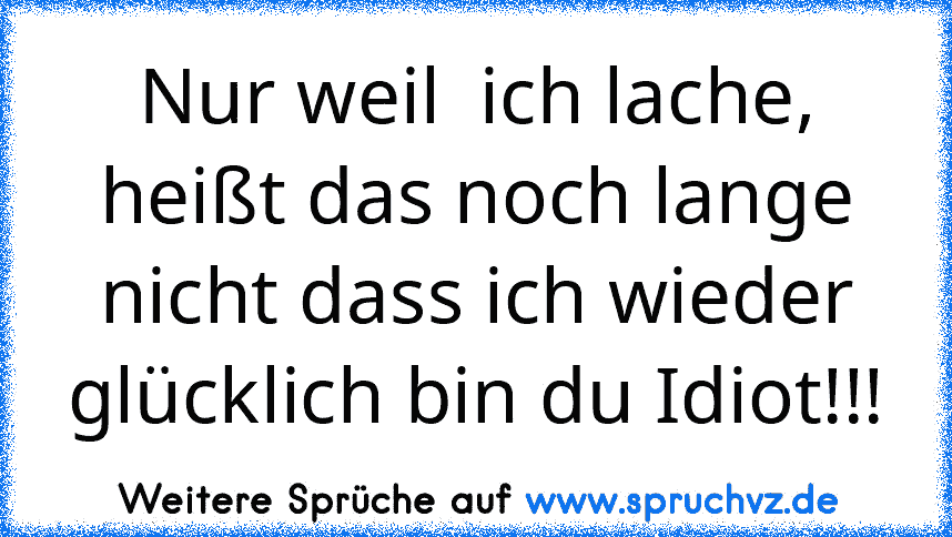 Nur weil  ich lache, heißt das noch lange nicht dass ich wieder glücklich bin du Idiot!!!