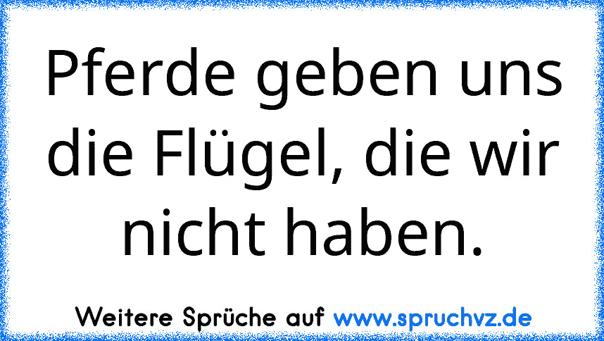 Pferde geben uns die Flügel, die wir nicht haben.