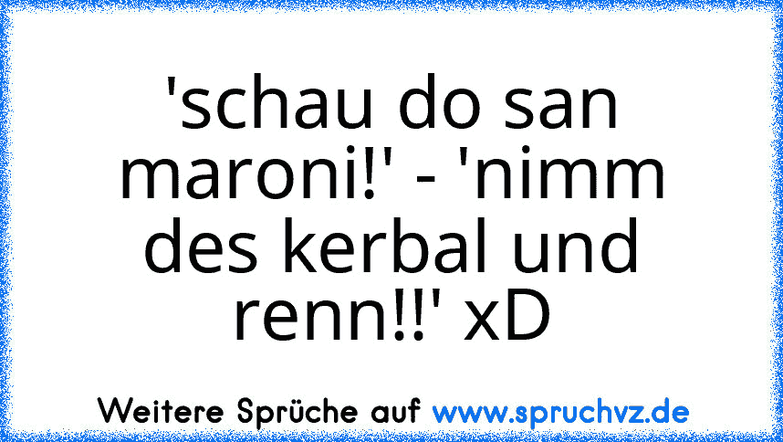 'schau do san maroni!' - 'nimm des kerbal und renn!!' xD