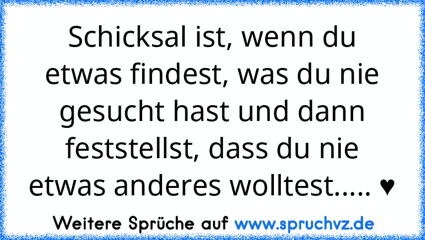 Schicksal ist, wenn du etwas findest, was du nie gesucht hast und dann feststellst, dass du nie etwas anderes wolltest..... ♥