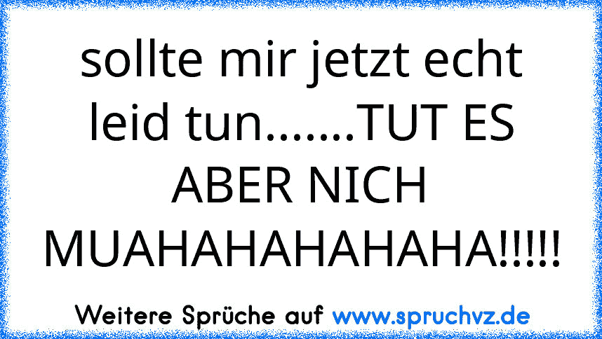 sollte mir jetzt echt leid tun.......TUT ES ABER NICH MUAHAHAHAHAHA!!!!!