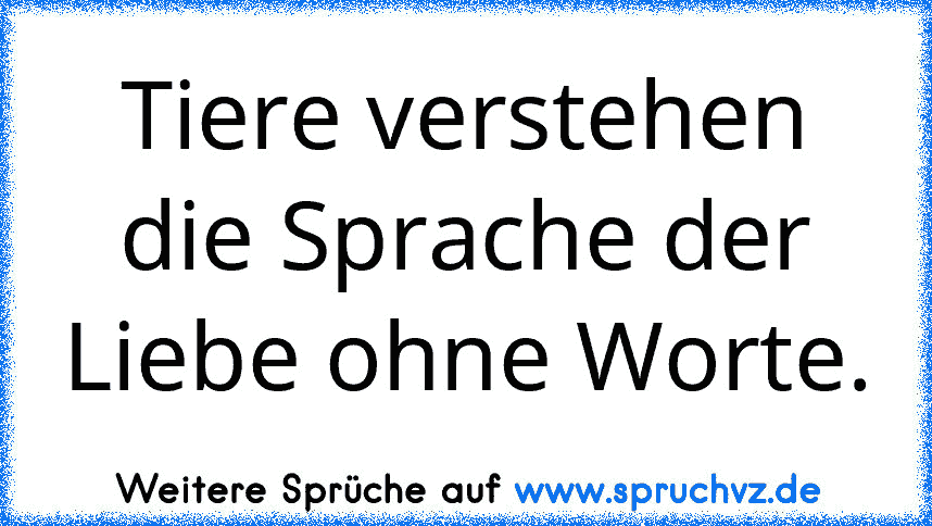 Tiere verstehen die Sprache der Liebe ohne Worte.