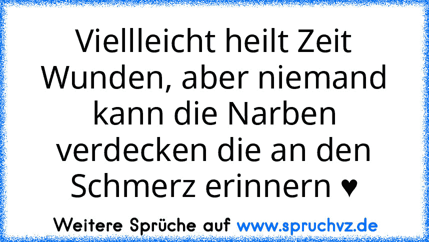 Viellleicht heilt Zeit Wunden, aber niemand kann die Narben verdecken die an den Schmerz erinnern ♥