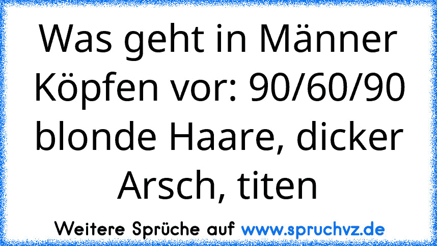 Was geht in Männer Köpfen vor: 90/60/90 blonde Haare, dicker Arsch, titen