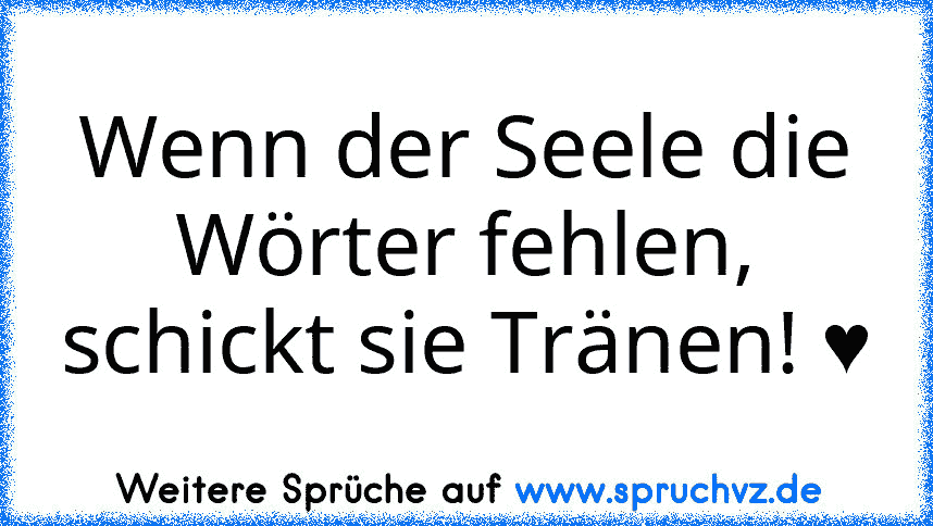 Wenn der Seele die Wörter fehlen, schickt sie Tränen! ♥