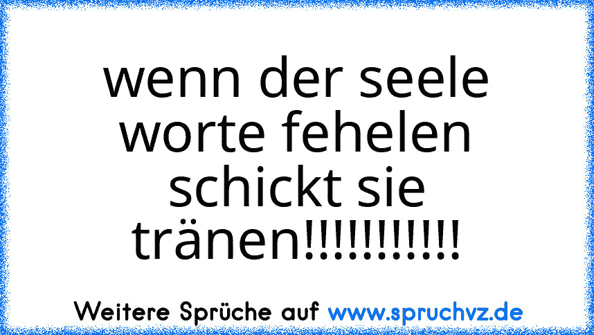 wenn der seele worte fehelen schickt sie tränen!!!!!!!!!!!