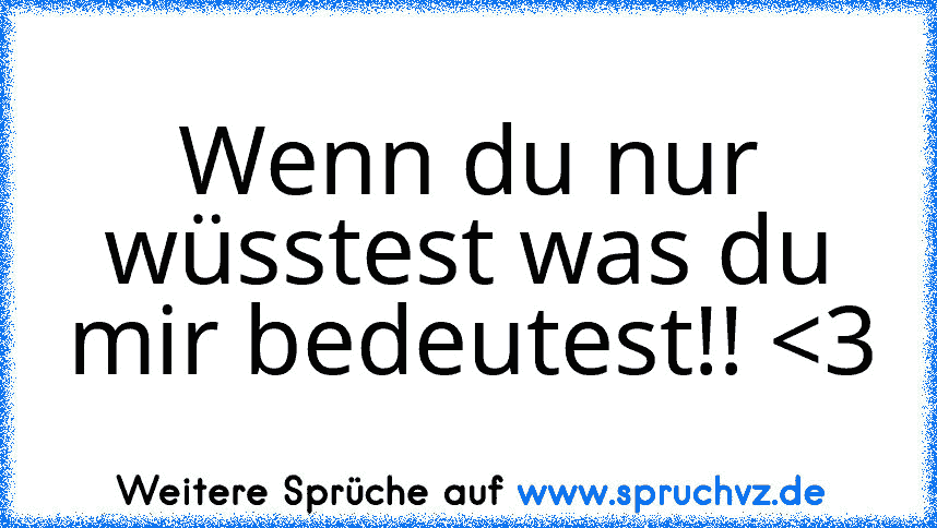 Wenn du nur wüsstest was du mir bedeutest!! 