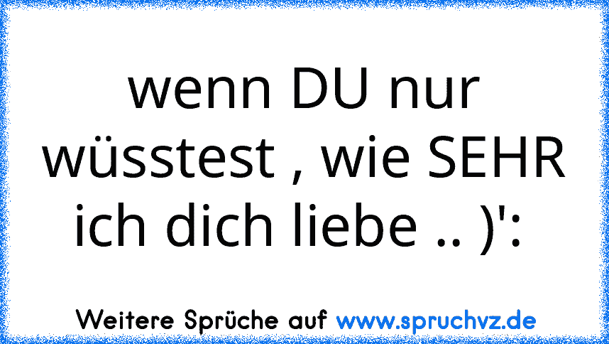 wenn DU nur wüsstest , wie SEHR ich dich liebe .. )': 