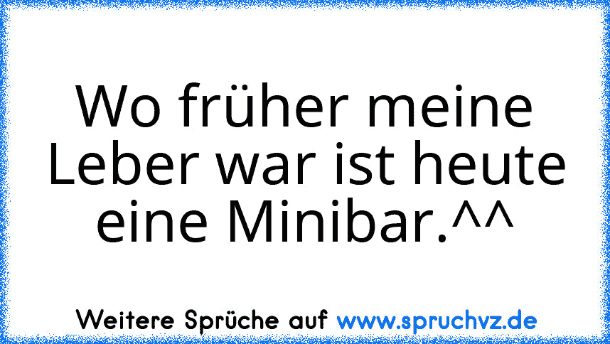 Wo früher meine Leber war ist heute eine Minibar.^^