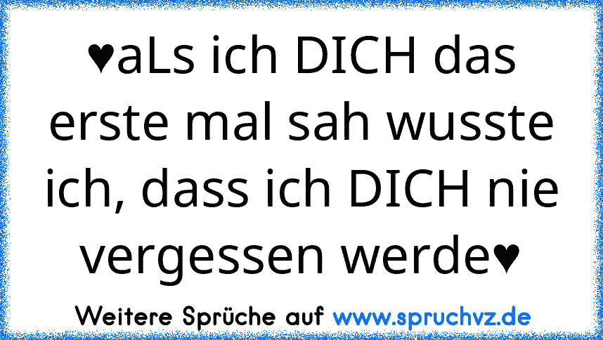 ♥aLs ich DICH das erste mal sah wusste ich, dass ich DICH nie vergessen werde♥