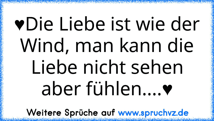 ♥Die Liebe ist wie der Wind, man kann die Liebe nicht sehen aber fühlen....♥